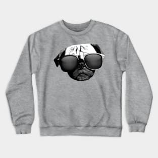 Pug Face in Sunglasses by AiReal Apparel Crewneck Sweatshirt